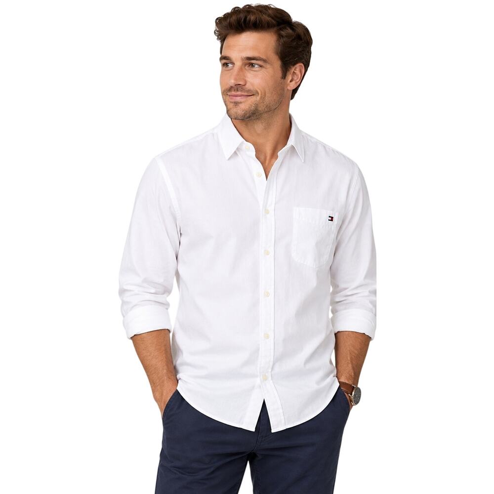 Tommy Hilfiger Men's Heritage Shirt White Large L New Sealed NWT